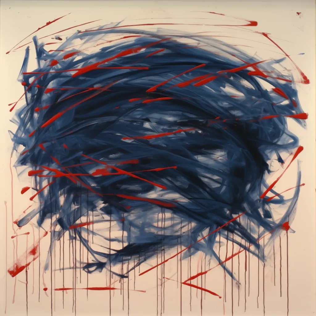 Blue red strokes