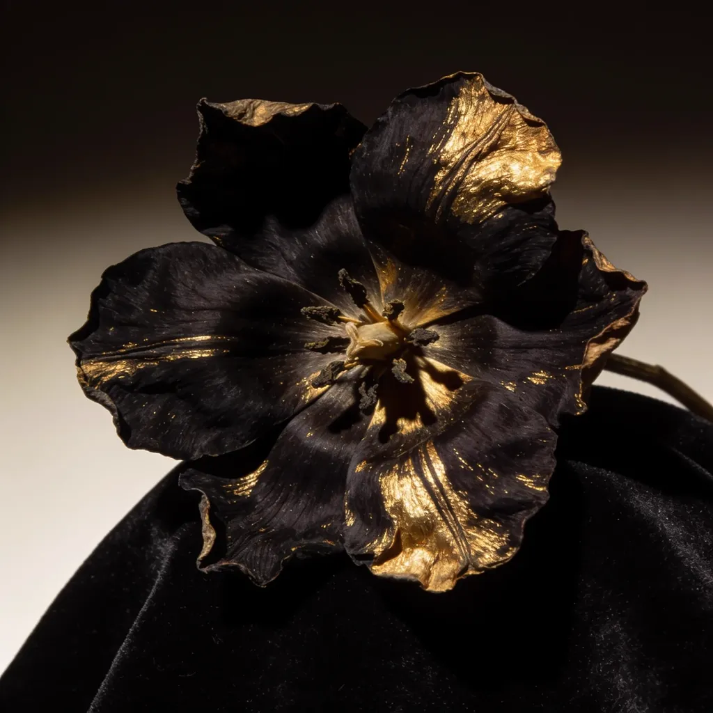 Black tulip with gold